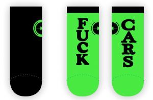 Rueda Festival Fuck Cars Cyclist Socks - Green