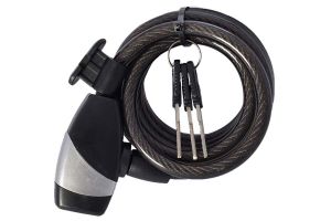 Candado de cable OXC KeyCoil12 12x1500mm Negro