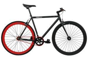 FabricBike Single Speed Bicycle - Matte Black & Red 2.0