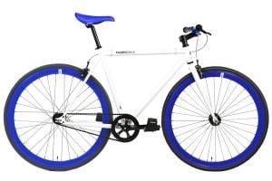 FabricBike Single Speed Bicycle - White & Blue