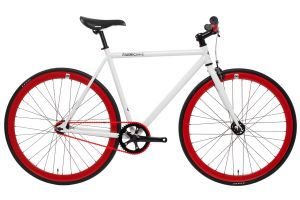 FabricBike Single Speed Bicycle - White & Red