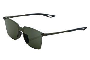 100% Legere Square Sunglasses Soft Tact Army Green Grey Green Lens
