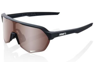 Gafas 100% S2 Soft Tact Black - Lente Espejada Plata/Carmesí