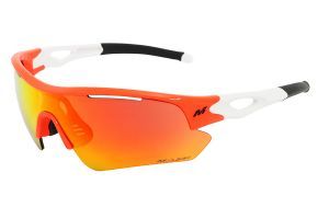Massi Saga Cykelbriller Lys orange linse - Hvid