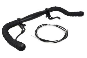 Santafixie Bullhorn Aluminum Handlebar 31.8 mm with Tapes & Brakes - Black