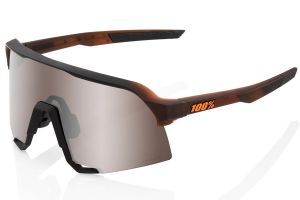 100% S3 Braun Brille - Silber verspiegelte Gläser