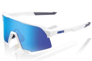 Lunettes 100% S3 Blanc - Verres miroirs Bleu