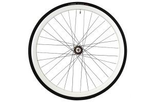 Ruota Posteriore Santafixie 30mm + Camere d'aria + Copertoncino Bianco