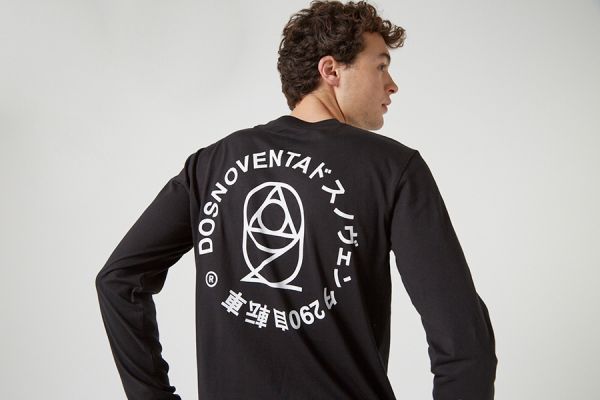 Dosnoventa Logo lange mouw T-shirt - Zwart 