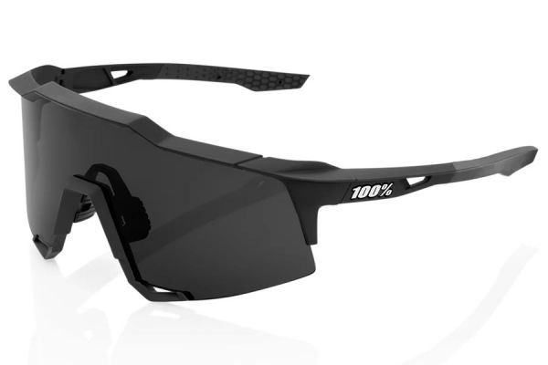 100% Speedcraft Soft Tact Black Glasses - Smoke Lens