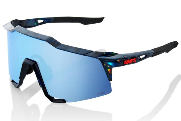 Gafas 100% Speedcraft Black Holographic - Lente espejada azul