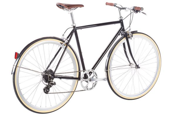 6KU Odyssey 8 Speed City Bike - Delano Black