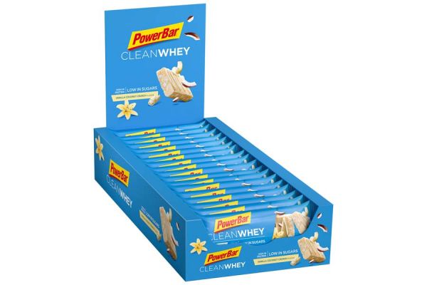 Barrita energética PowerBar Clean Whey Vainilla Coco x18