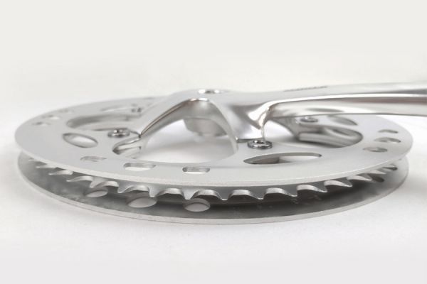 Plato y Biela Sturmey Archer 54d Plata con doble protector