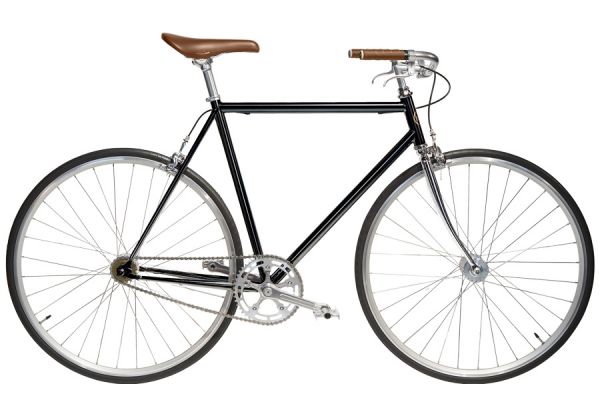 Vélo Single Speed Jitensha Tokyo Black/Alu/Camel