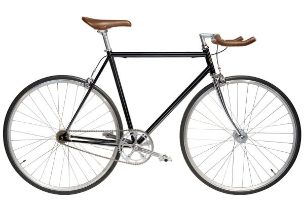 Jitensha Tokyo Black/Alu/Camel Single Speed Fiets