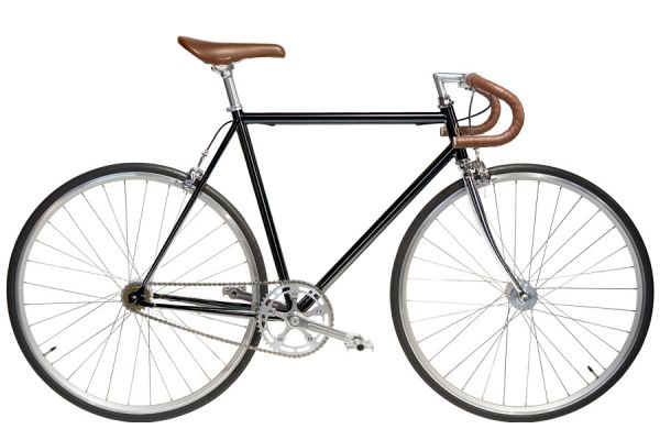 Jitensha Tokyo Black/Alu/Camel Single Speed Fiets