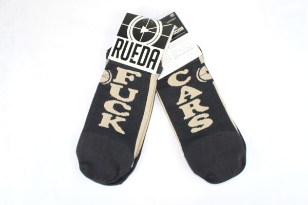 Rueda Fuck Cars Socken - schwarz/grau