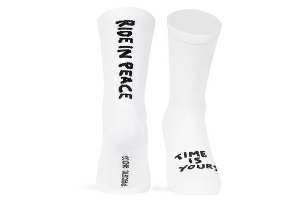 Chaussettes Pacific and Co Ride in Peace Blanc