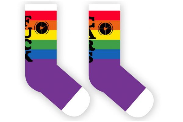 Rueda Festival Fuck Cars Cyclist Socks - Rainbow