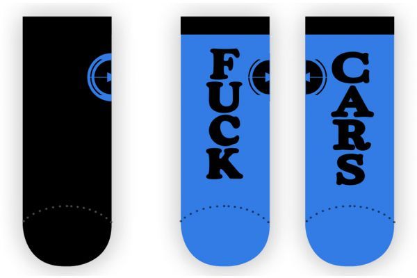 Calcetines Fuck Cars Edición Rueda - Azul