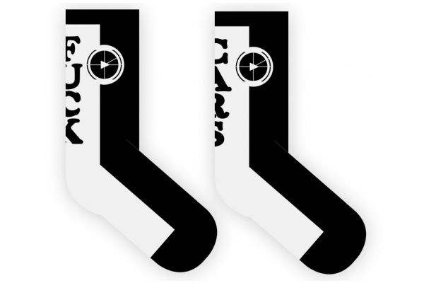 Rueda Festival Fuck Cars Cyclist Socks - White