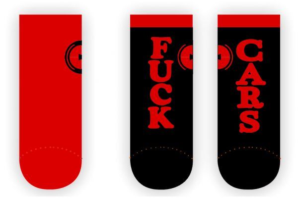 Rueda Fuck Cars Socken - schwarz/rot