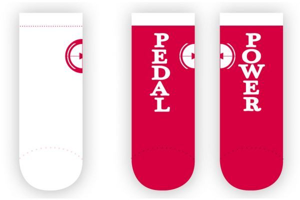 Rueda Festival Pedal Power Cyclist Socks - White/Red