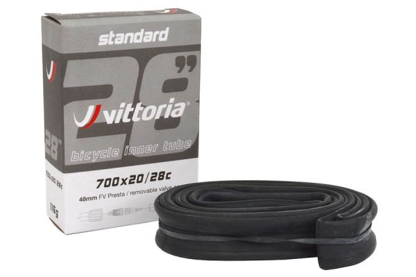 Camera d'aria Vittoria Standard 700x20/28C Presta 48mm Nero