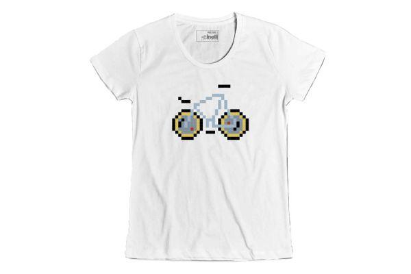 Cinelli Pixel Bike Laser Lady T-Shirt Weiß
