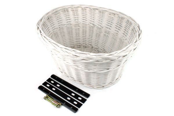 Wicker Bicycle Basket - White