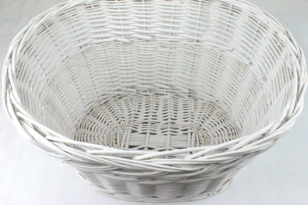 Wicker Bicycle Basket - White