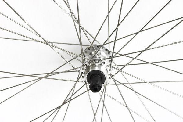 Gurpil Chrina 700c Rear Wheel Thread-on Freewheel Quick Release - Silver Polished