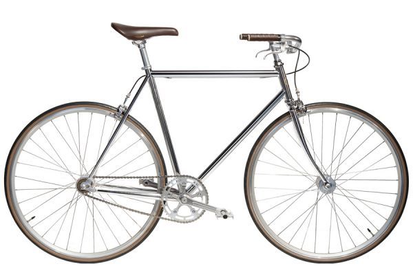 Bicicletta Single Speed Jitensha Tokyo Chrome/Alu/Brown