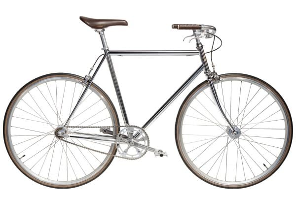 Jitensha Tokyo Chrome/Alu/Brown Single Speed Fiets