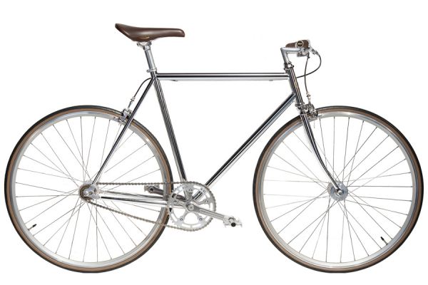 Jitensha Tokyo Fixie & Single-speed cykel - Krom / Alu / Brun