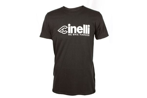 Cinelli We Bike Harder T-Shirt - Zwart 