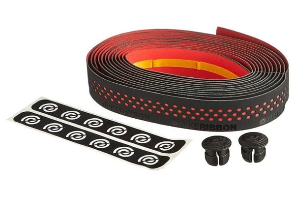 Cinta de manillar Bike Ribbon Drops Perforado Rojo Negro