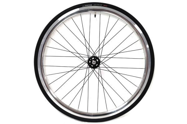 Roue Avant Santafixie 30mm + Chambre à air + Pneu Argent/Noir