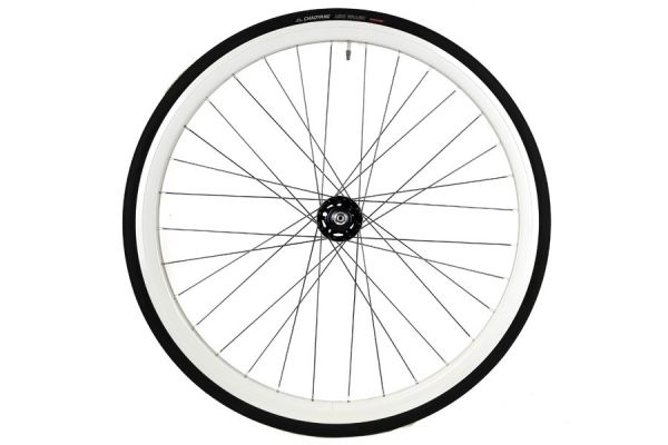 Paire de Roues Rétropédalage Santafixie 30mm + Chambres à air + Pneus Blanc