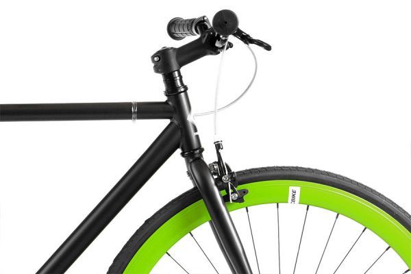 FabricBike Matte Black & Green Fixed Bike