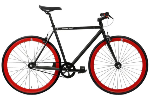 FabricBike Original Single Speed Cykel - Matte Black & Red