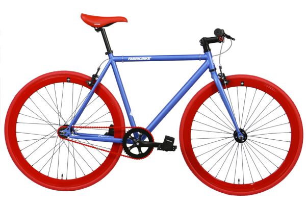 FabricBike Single Speed Bicycle - Blue & Red