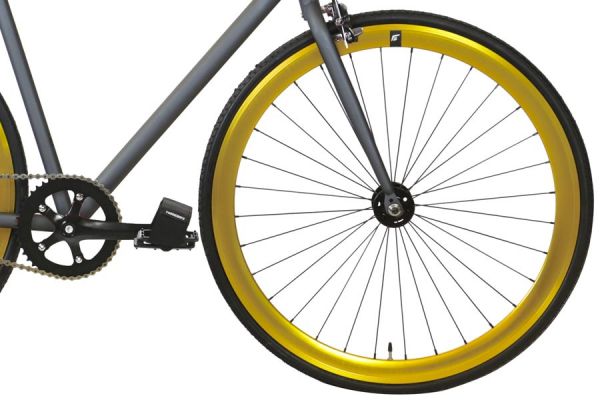 FabricBike Original Single Speed Bicycle - Graphite & Gold