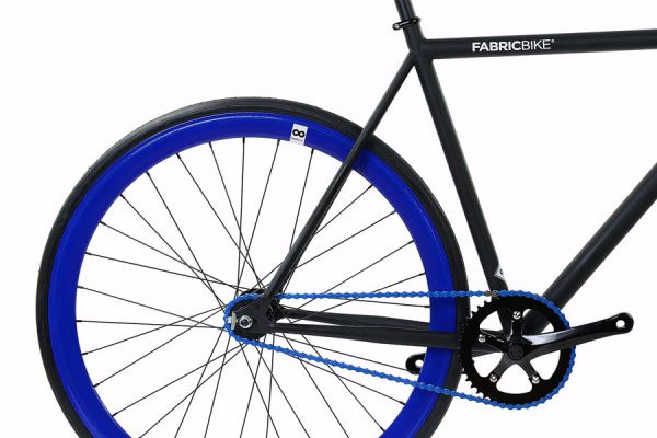 FabricBike Fixie / Singlespeed Fahrrad - Matte Black & Blue