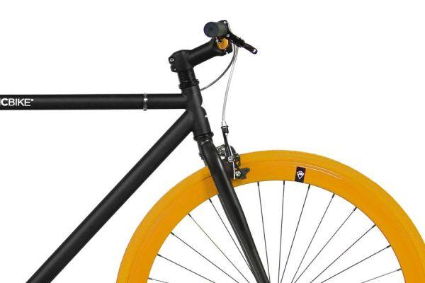 FabricBike Fixie / Singlespeed Fahrrad - Matte Black & Orange