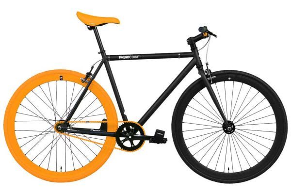 FabricBike Single Speed Bicycle - Black & Orange 3.0