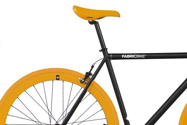 FabricBike Matte Black & Orange Fixie Bike