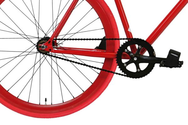 FabricBike Single Speed Bicycle - Red & Matte Black 2.0