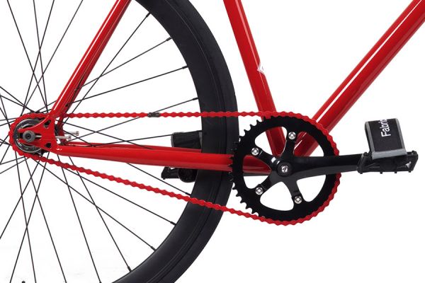 FabricBike Fixie / Singlespeed Fahrrad - Red & Matte Black